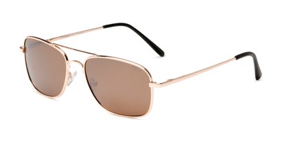 Angle of Coleman in Gold Frame with Amber Lenses, Women's and Men's Aviator Sunglasses