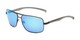 Angle of Connor in Black Frame with Blue Mirrored Lenses, Men's Aviator Sunglasses