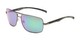 Angle of Connor in Grey Frame with Blue/Green Mirrored Lenses, Men's Aviator Sunglasses