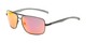Angle of Connor in Black Frame with Red/Orange Mirrored Lenses, Men's Aviator Sunglasses