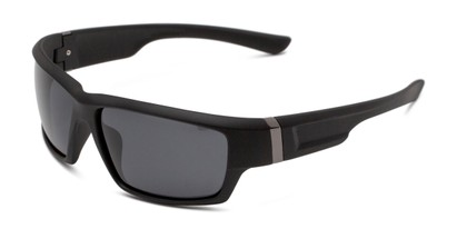 Angle of Earl in Black/Gunmetal Frame with Smoke Lenses, Men's Sport & Wrap-Around Sunglasses