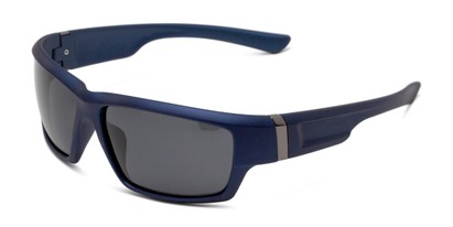 Angle of Earl in Navy Blue/Gunmetal Frame with Smoke Lenses, Men's Sport & Wrap-Around Sunglasses