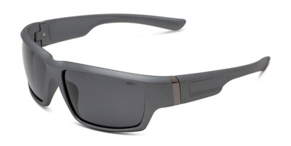 Angle of Earl in Grey/Gunmetal Frame with Smoke Lenses, Men's Sport & Wrap-Around Sunglasses