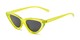 Angle of FF 2001 by Foster Grant in Lime Green Frame with Smoke Lenses, Women's Cat Eye Sunglasses