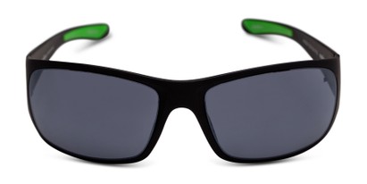 Front of Flex by IRONMAN Triathlon in Black/Green Frame with Smoke Lenses