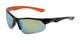 Angle of Grable in Black/Orange Frame with Yellow/Green Mirrored Lenses, Men's Sport & Wrap-Around Sunglasses