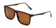 Angle of Grampian in Matte Brown Frame with Amber Lenses, Men's Square Sunglasses
