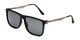 Angle of Grampian in Matte Black Frame with Smoke Lenses, Men's Square Sunglasses