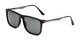 Angle of Grampian in Glossy Black Frame with Smoke Lenses, Men's Square Sunglasses