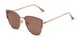 Angle of HG 2002 by Foster Grant in Mauve Pink/Gold Frame with Amber Lenses, Women's Cat Eye Sunglasses