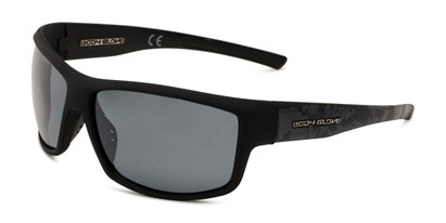 Angle of Huntington Beach by Body Glove in Matte Black Frame with Smoke Mirrored Lenses, Men's Sport & Wrap-Around Sunglasses