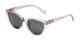 Angle of Jenny in Clear Grey Frame with Smoke Lenses, Women's Cat Eye Sunglasses