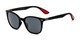 Angle of Landry in Black/Red Frame with Smoke Lenses, Women's and Men's Retro Square Sunglasses