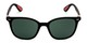Front of Landry in Black/Red Frame with Green Lenses