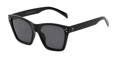 Angle of Lucy in Black Frame with Smoke Lenses, Women's Square Sunglasses