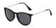 Angle of Marco in Matte Black/Silver Frame with Smoke Lenses, Men's Round Sunglasses