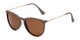 Angle of Marco in Matte Tan/Gold Frame with Amber Lenses, Men's Round Sunglasses
