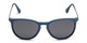 Front of Marco in Matte Blue/Silver Frame with Smoke Lenses