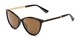 Angle of Polly in Brown Frame with Amber Lenses, Women's Cat Eye Sunglasses