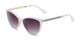 Angle of Polly in Lavendar Purple Frame with Smoke Gradient Lenses, Women's Cat Eye Sunglasses