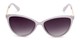 Front of Polly in Lavendar Purple Frame with Smoke Gradient Lenses