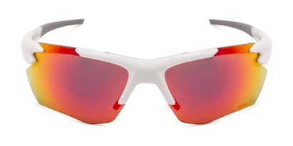 Front of RW 2102 by Rawlings in White Frame with Red Mirrored Lenses