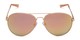 Front of Samantha by Nine West in Matte Rose Gold Frame with Peach Mirrored Lenses