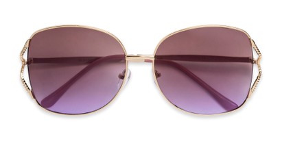 Folded of Stacey in Gold/Purple Glitter Frame with Purple Gradient Lenses