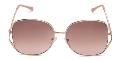 Front of Stacey in Gold/Pink Glitter Frame with Amber Gradient Lenses