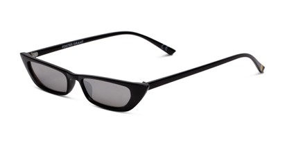 Angle of Only Shade by Foster Grant in Black Frame with Smoke Lenses, Women's Cat Eye Sunglasses