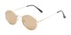 Angle of Sammy #5145 in Gold Frame with Gold Mirrored Lenses, Women's Round Sunglasses