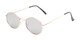 Angle of Sammy #5145 in Gold Frame with Silver Mirrored Lenses, Women's Round Sunglasses