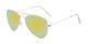 Angle of Santorini #1985 in Gold Frame with Yellow/Green Mirrored Lenses, Women's and Men's Aviator Sunglasses