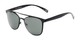 Angle of Snyder #6214 in Black Frame with Green Lenses, Women's and Men's Retro Square Sunglasses