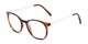 Angle of Staff #6702 in Tortoise Frame with Clear Lenses, Women's and Men's Round Fake Glasses