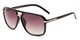 Angle of Starboard #6118 in Glossy Black Frame with Smoke Lenses, Women's and Men's Aviator Sunglasses
