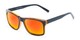 Angle of Stokes in Black/Orange Frame with Orange/Yellow Mirrored Lenses, Women's and Men's Retro Square Sunglasses