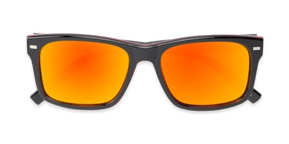 Folded of Stokes in Black/Red Frame with Red/Yellow Mirrored Lenses