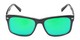 Front of Stokes in Black/Green Frame with Green Mirrored Lenses