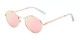 Angle of Summer #6793 in Rose Gold Frame with Pink Mirrored Lenses, Women's Round Sunglasses