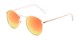 Angle of Tahiti #6390 in Gold Frame with Orange Mirrored Lenses, Women's and Men's Round Sunglasses