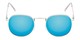 Front of Tahiti #6390 in Silver Frame with Blue Mirrored Lenses