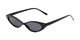 Angle of Tatum #16290 in Black Frame with Smoke Lenses, Women's Cat Eye Sunglasses