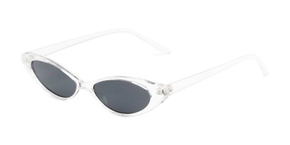 Angle of Tatum #16290 in Clear Frame with Smoke Lenses, Women's Cat Eye Sunglasses
