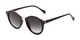 Angle of Tide #7091 in Glossy Black/Gold Frame with Grey Lenses, Women's Round Sunglasses