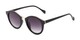 Angle of Tide #7091 in Glossy Black/Gold Frame with Smoke Lenses, Women's Round Sunglasses