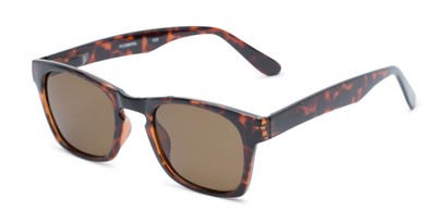 Angle of Trent #3389 in Tortoise Frame with Amber Lenses, Women's and Men's Retro Square Sunglasses