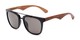 Angle of Tucker #54081 in Black/Brown Frame with Grey Lenses, Women's and Men's Retro Square Sunglasses