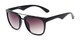 Angle of Tucker #54081 in Black Frame with Smoke Lenses, Women's and Men's Retro Square Sunglasses