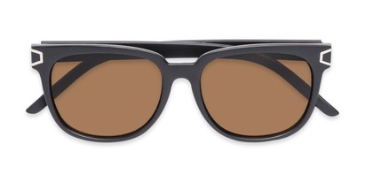 Folded of Upton #54103 in Black/Brown Frame with Amber Lenses